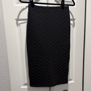 Elegant Black Quilted Skirt